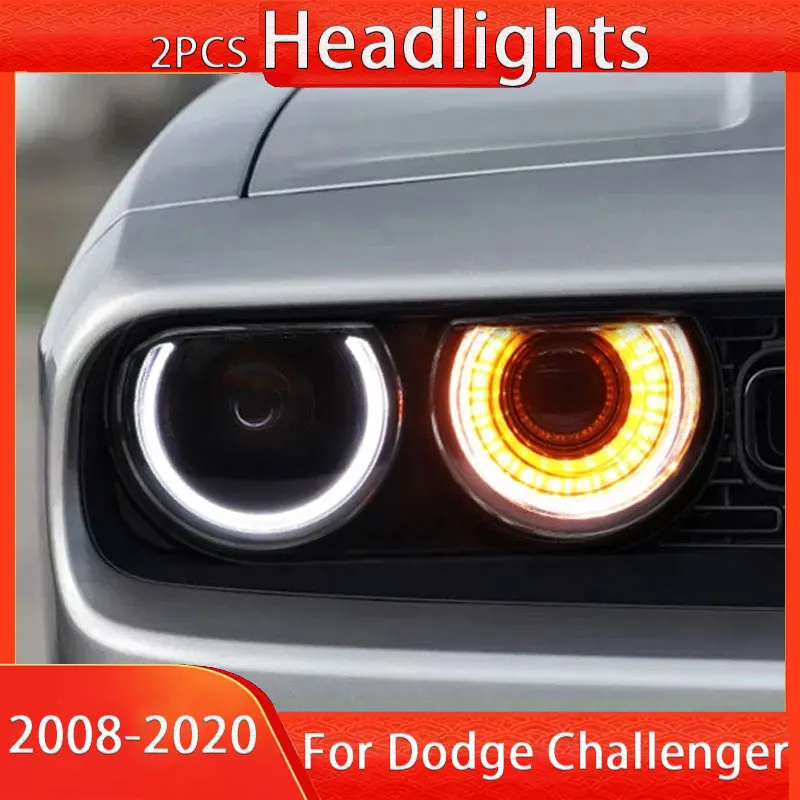 Car RGB Led Headlight For Dodge Challenger 2008 -2020 Accessories DRL Multicolor Light Headlamp Assembly