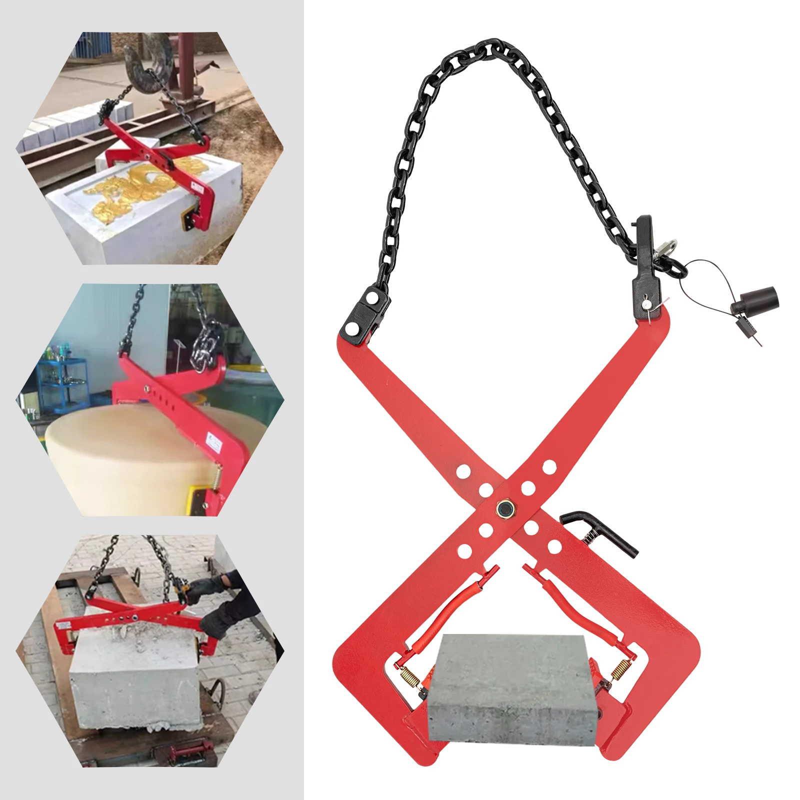 

Heavy-Duty Pallet Puller Clamp, Adjustable 11.81-20.08inch Opening, High-Visibility Yellow, High Efficiency, Durable Alloy