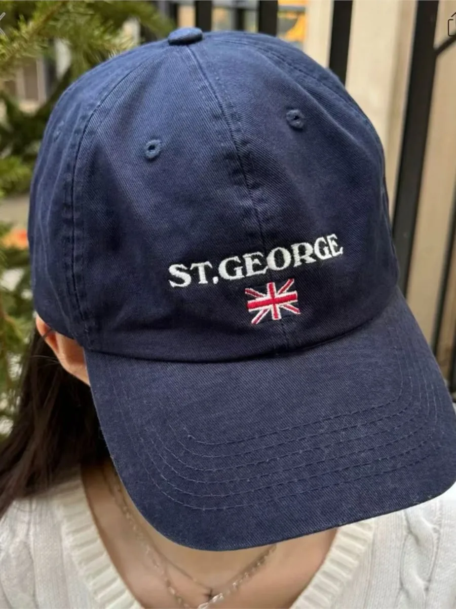 جديد إلكتروني التطريز الأحمر قبعة بيسبول المرأة الشارع الشهير عادية واقية من الشمس قماش قبعة خمر الحلو Preppy نمط Y2K قبعات ترد لمكانها #1