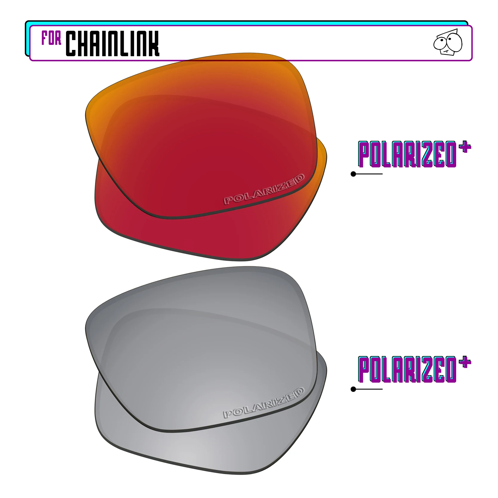 Lentes de reposição polarizadas SunglassDoctor para Oakley Chainlink OO9247 57mm |   Óculos de Sol Chainlink Asian Fit - Múltiplas Opções