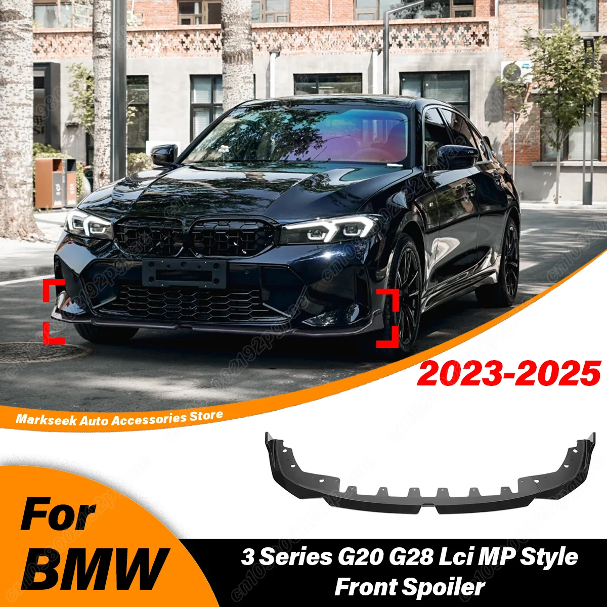 

For BMW 3 Series G20 G28 320 325 330 Lci 2023 2024 2025 Automobile Front Bumper MP Style Splitter Lip Splitter Modification Kit