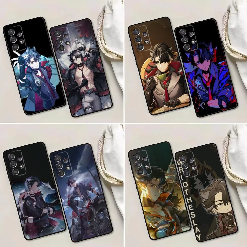 G-Genshin Impact Wriothesley Phone Case For Samsung Galaxy A13,A21s,A22,A31,A32,A52,A53,A71,A80,A91 Soft Black Phone Cover