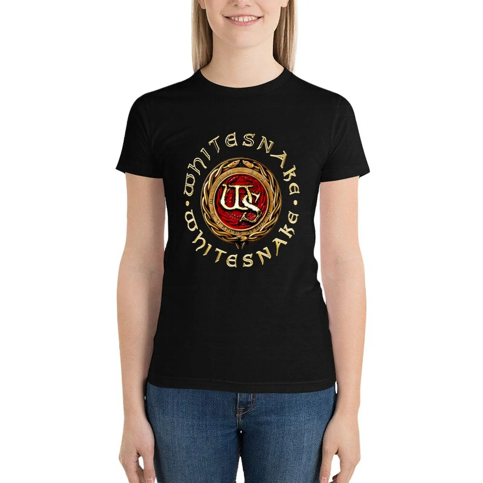 

Whitesnake logo T-Shirt tops funny cute tops t shirts for Women
