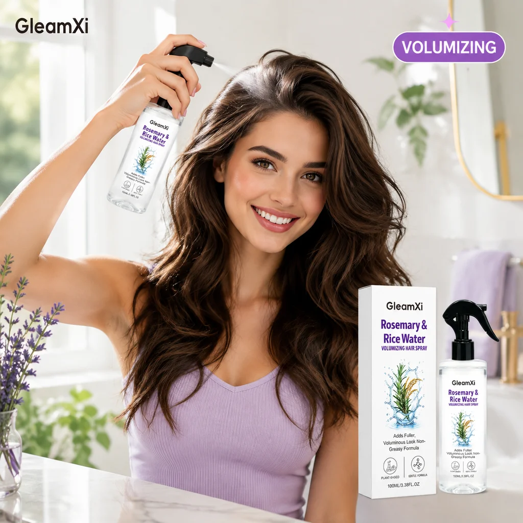 Rosmarin- & Reiswasser Volumen-Haarspray 100ml Nicht fettendes Haarwurzel-Lifting-Spray für ölkontrollierende, erfrischende Kopfhautpflege – Detail 2
