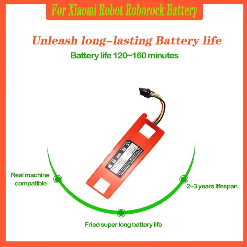 

Аккумулятор 14.4V BRR-2P4S-5200S для робота-пылесоса Xiaomi Roborock S55 S60 S65 S50 S51 S5 MAX S6, 5200 мАч