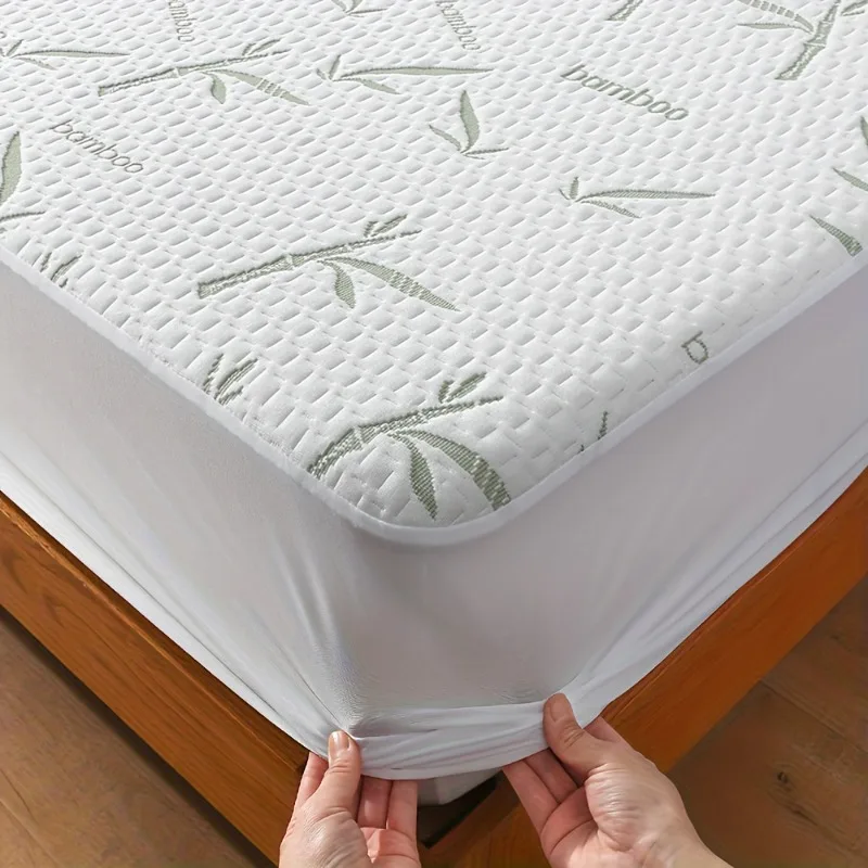 MEICARE 100% Bamboo Fiber Mattress Protector - Cooling Breathable Bed Cover with 3D Air Layer