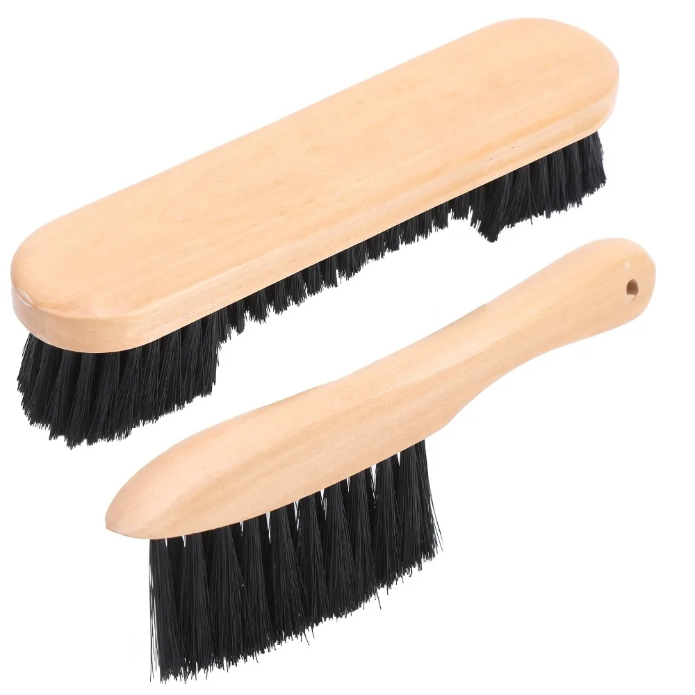 Kit de herramientas de limpieza de mesa de billar con mango de madera, cerdas de nailon de 8,5 pulgadas, cepillo para mesa de billar, cepillo para riel de billar de 9 pulgadas, 2 uds.