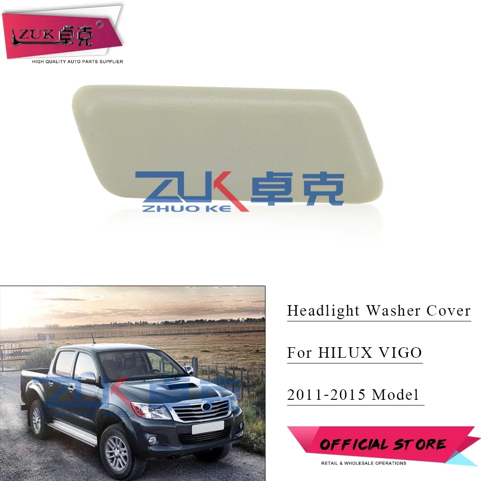 ZUK Headlight Headlamp Washer Nozzle Cover For TOYOTA HILUX VIGO 2011 2012 2013 2014 2015 Head Light Cleaning Water Sprayer Cap