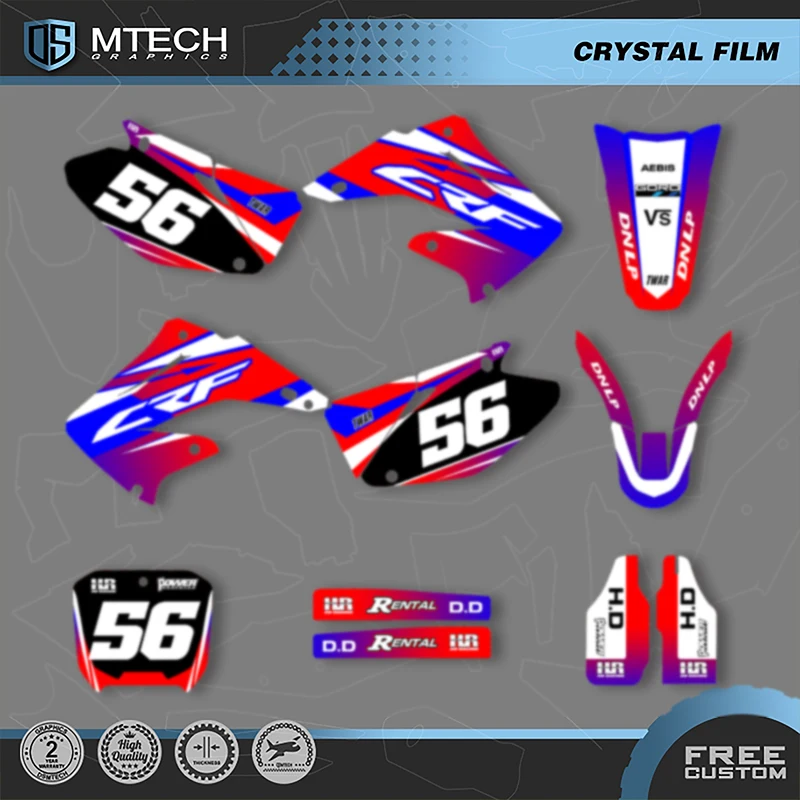

DSMTECH Custom Motorcycle Graphics Background Decal Stickers Kits for Honda 2002 2003 2004 2005-2012CR 125 250 010