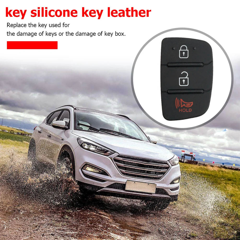 Remote Smart Car Key Focus Black 3 Button Flip Folding Car Key Shell Silicone Pad Replacement for Hyundai
