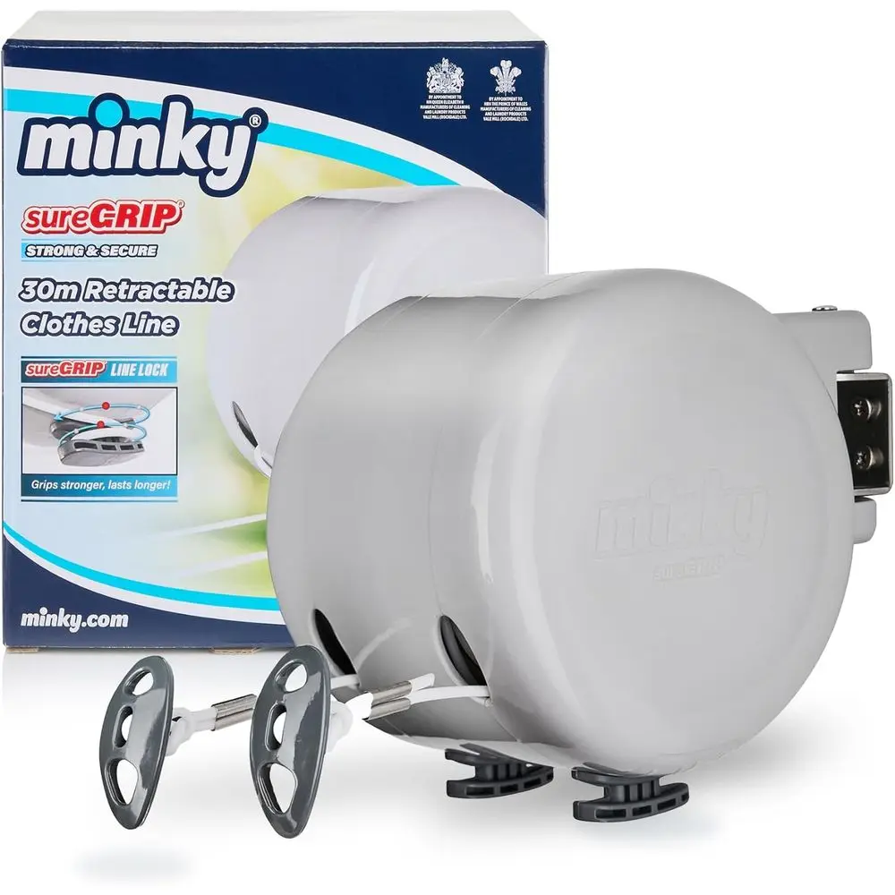 Outdoor Dual Retractable Clothesline - Heavy-Duty PVC Coated, Space-Saving 49ft Laundry Drying Line