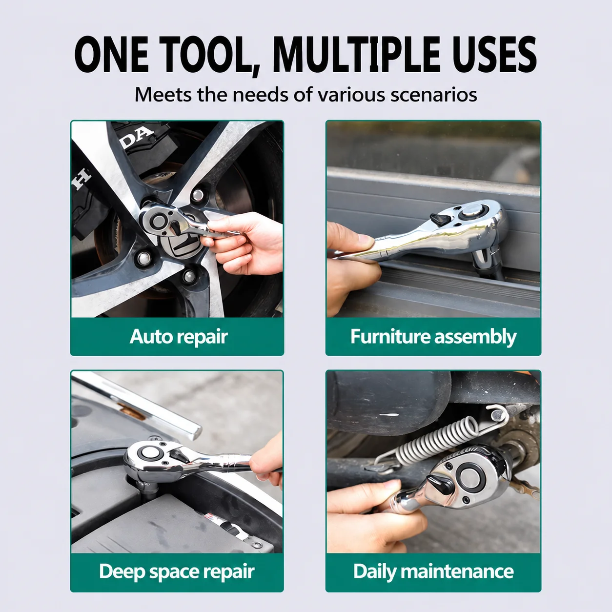 Short Handle 72 Teeth Mini Reversible Ratchet Wrench 1/4 3/8 1/2 Inch Drive Quick Socket Spanner Auto Repair Tool