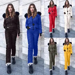 Fashion Women Ski Wear Hoodie Jackets Outdoor Sports Zipper Tight Fitting One-Piece Leisure Ski Wear Classic Exquisite Costumes