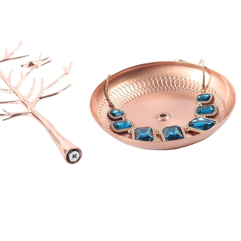 Metal Tree Type Earring Ring Display Stand Rack Jewelry Storage Shelf Bracelet Necklace Watch Jewelry Holder Organizer