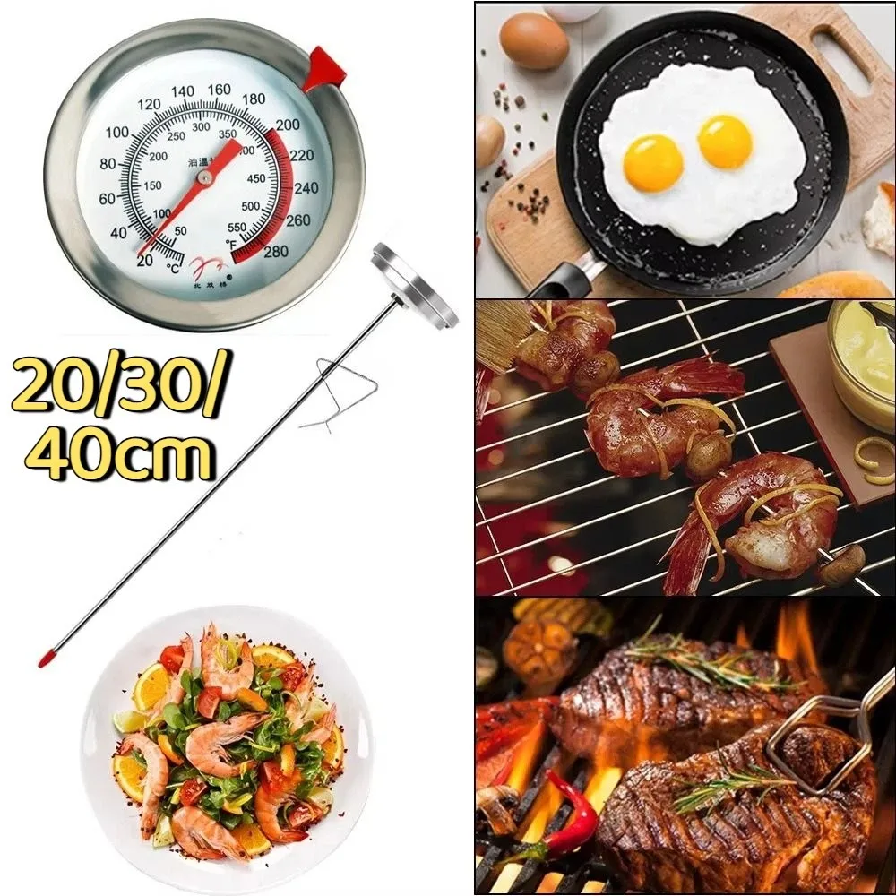 

0~300℃ Kitchen Probe Thermomete Instant Read Stainless Steel Pointer Thermometer Large Dial Precision BBQ Thermometer Tester