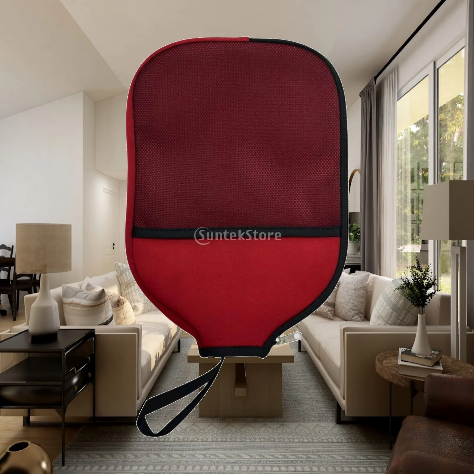 Portable Pickleball Racket Sleeve Neoprene Protection Cover Universal Size with Mesh Pocket Storage