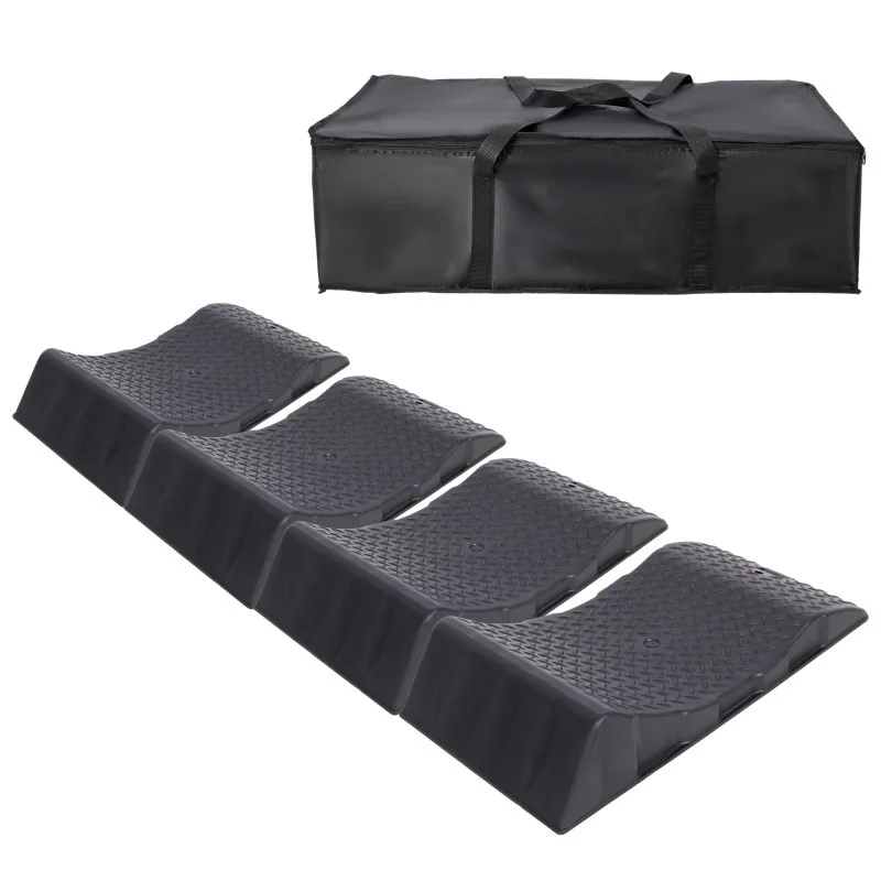 Heavy duty Rubber Wheel Stopper With Storage Bag Foldable Car Ramp Pad For Vehicle Tire Protection And Garage Organization