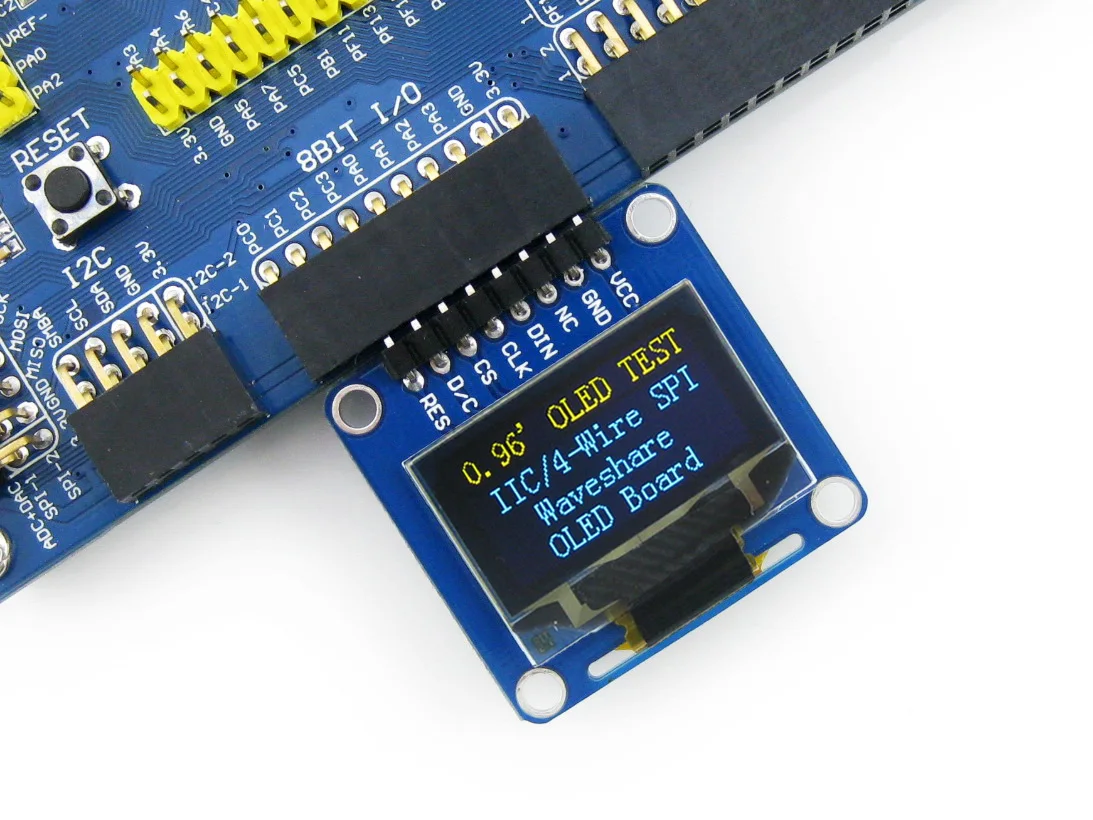Waveshare 0,96 polegadas OLED (A) SPI I2C Interface Pinheader horizontal angular para Raspberry Pi Jetson Nano