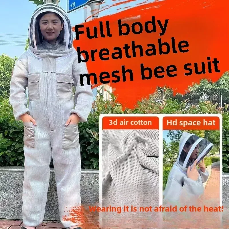 Anti-beekeeping Protective Clothing For Beekeeping New Thickened Full Body One-piece Bee Utensils 3D Breathable Anti-beekeeping