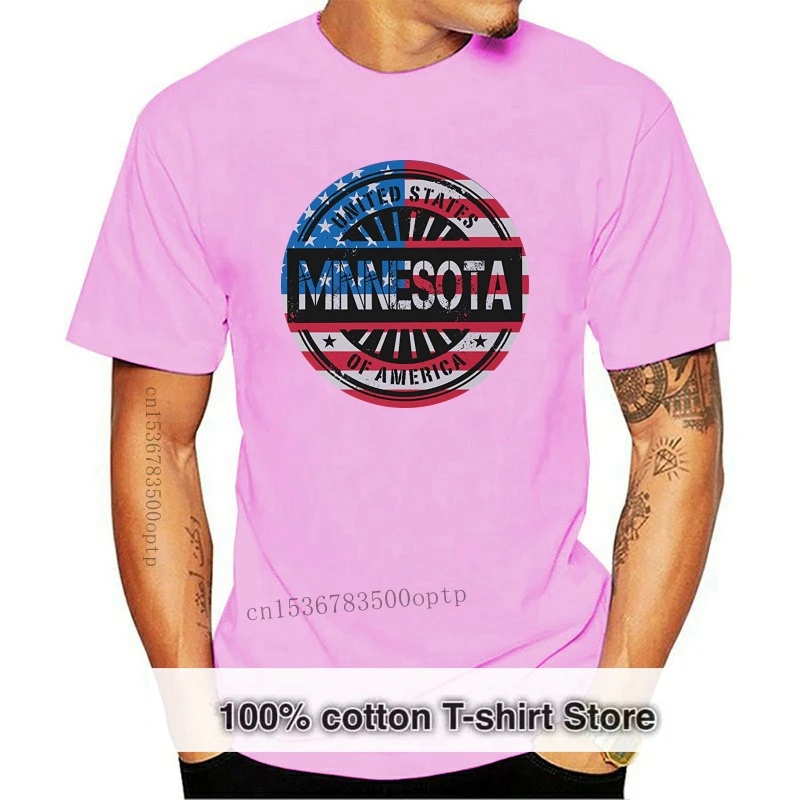 2024 Fashion Men T shirt Minnesota US flag Shirt  100% Cotton