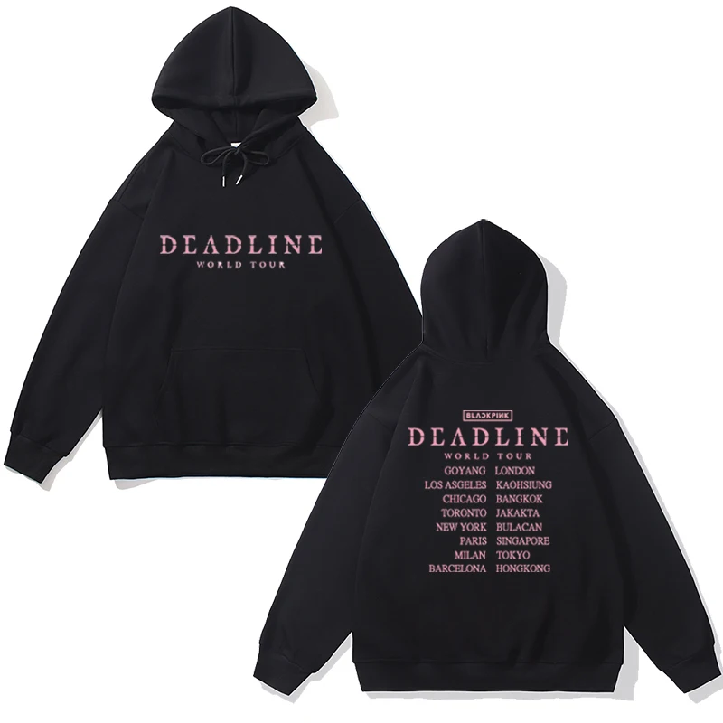 

Худи-свитшот Concert Deadline из хлопка с длинными рукавами, удобный повседневный стиль для студентов и молодежи, осень-зима