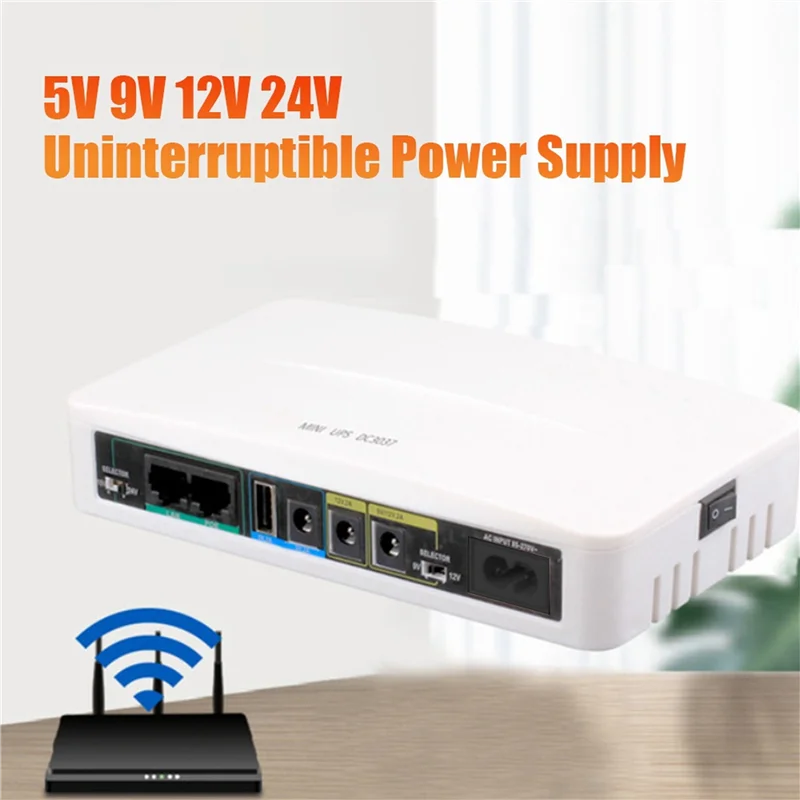 5V 9V 12V 24V Uninterruptible Power Supply Mini UPS POE 11000MAh Battery Backup for WiFi Router CCTV(EU Plug)