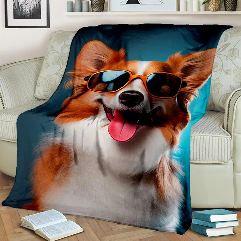 

Cute Dog Husky, Samoye, Chihuahua, Koki Pomeranian Cartoon Blanket,Soft Throw Blanket for Home Bedroom Sofa Cover Blanket Kids