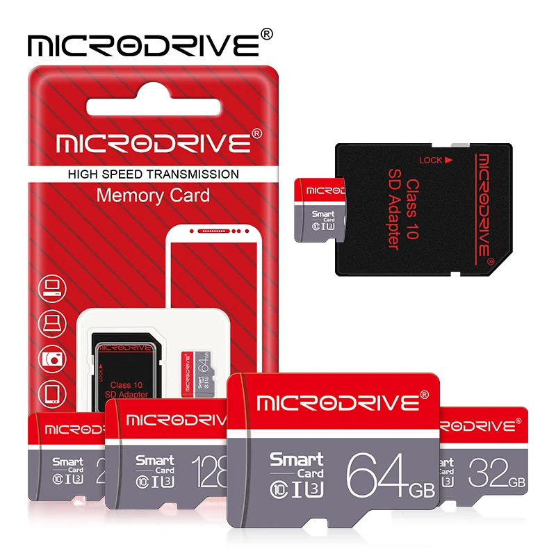 Hochgeschwindigkeits-Mini-SD-Speicherkarte 256 GB Klasse 10 Micro TF Flash USB-Stickkarte 4 GB 8 GB 16 GB 32 GB 64 GB 128 GB für Smartphone