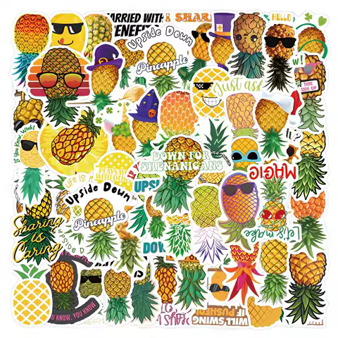 55Pcs Funny Pineapple Stickers Pineapple Meme DIY Stickers Scrapbooking Phone Luggage Skateboard Waterproof Decals