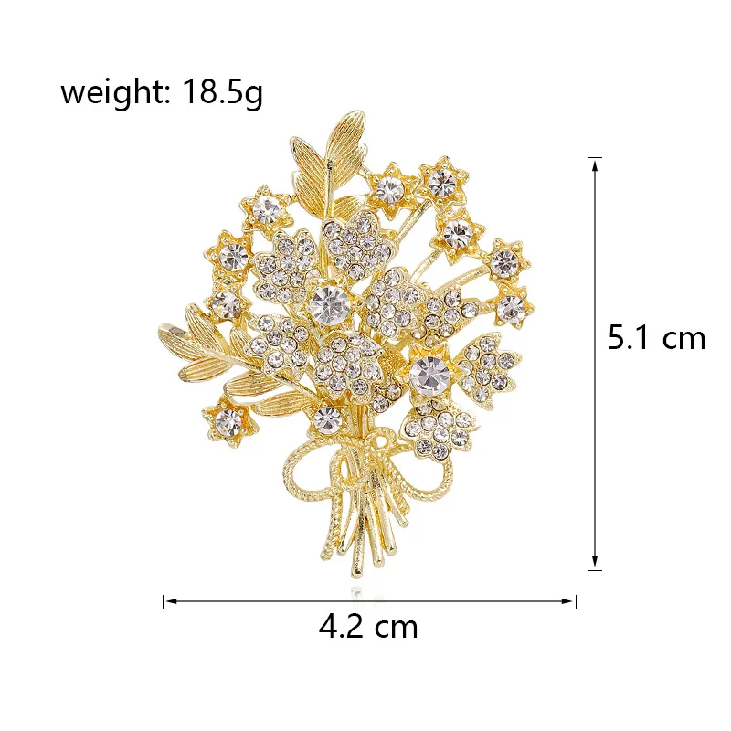 Brooch Fortune Tree, New Cross-border Brooch Diamond Elegant Bouquet Alloy Accessories Pin Flower Brooch Accessories