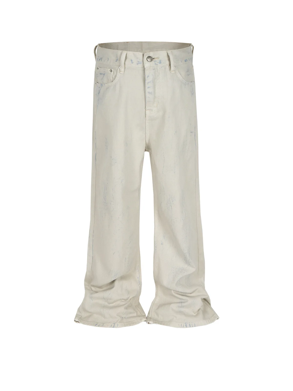 MIJKO Dirty Washed Baggy Jeans for Men White Streetwear Casual Distressed Denim Trouser Y2k Vintage Pants G6451#