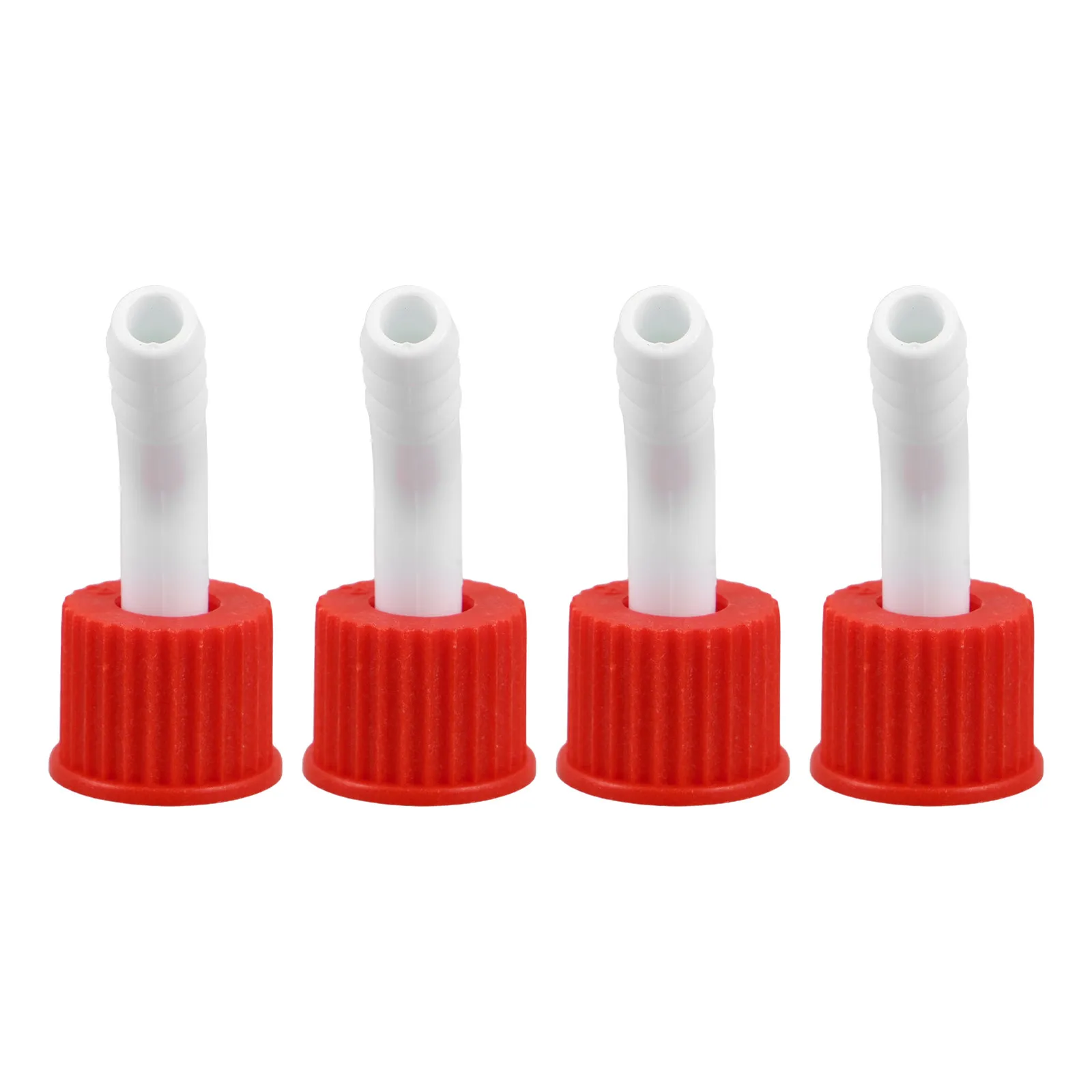 4Pcs Laboratory Screw Cap Adaptor Gl18 10Mm Plastic Reagent Bottle Lid Bent Spout Leakproof Sample Dispensing Sealing Stopper