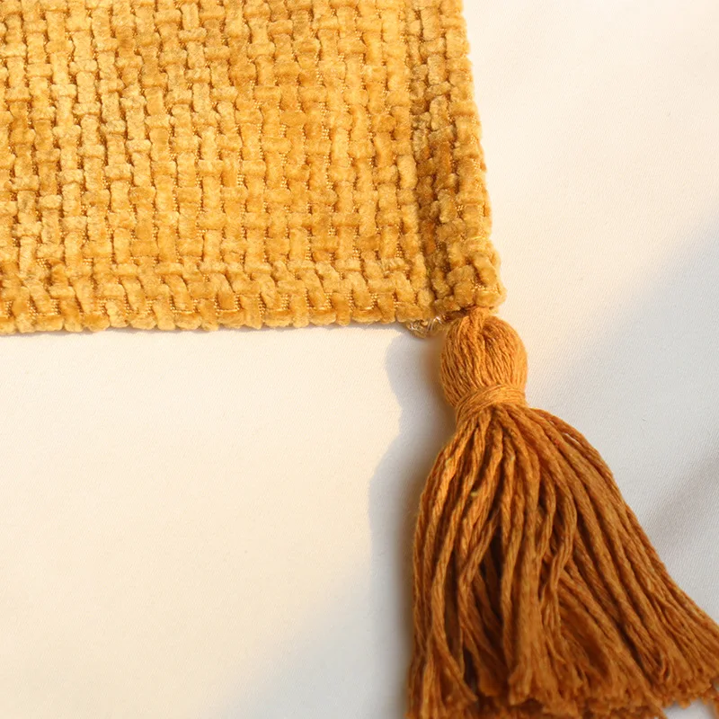Chenille Bed Flag Towel Woven Cover Solid Color Soft Bedspread Scarf for Hotels Homestay Bedroom Wedding Decor 180/210/240/260cm 4