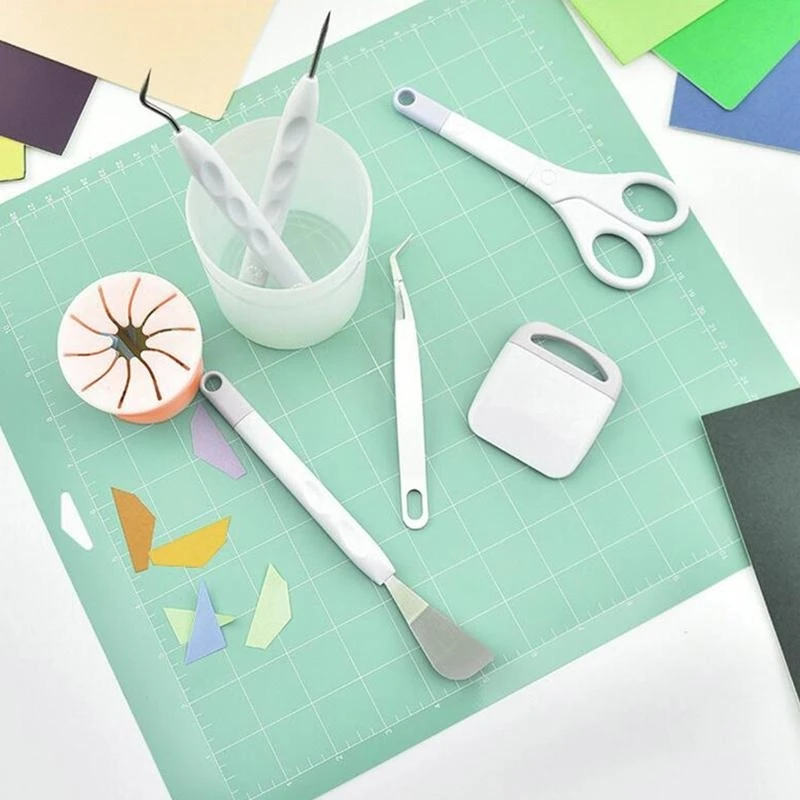 مجموعة أدوات إزالة الأعشاب الضارة من الفينيل الحرفية سكين Weeder مكشطة ملعقة ملاقط مقص مجموعة أدوات إزالة الأعشاب الأساسية لتقوم #3