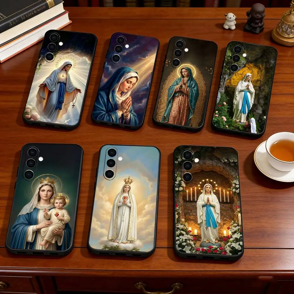 Virgin Mary Phone Case For Samsung Galaxy A73,A72,A71,A70,A53,A52,A51,Others Soft Black Cover