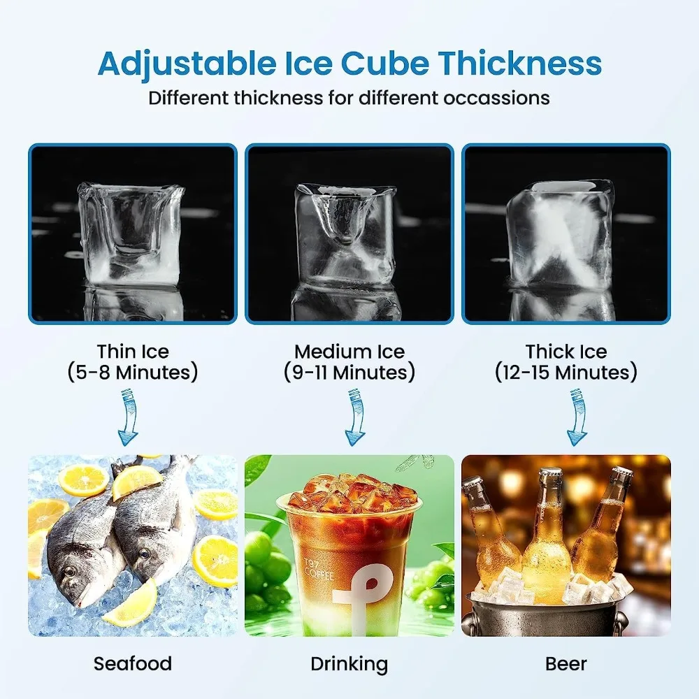 เครื่องทําน้ําแข็งบนเคาน์เตอร์ – 80LBS/24H, ถังน้ําแข็ง 30LBS, 32 ก้อน/รอบ |   เกรดเชิงพาณิชย์สําหรับใช้ในธุรกิจและที่บ้าน