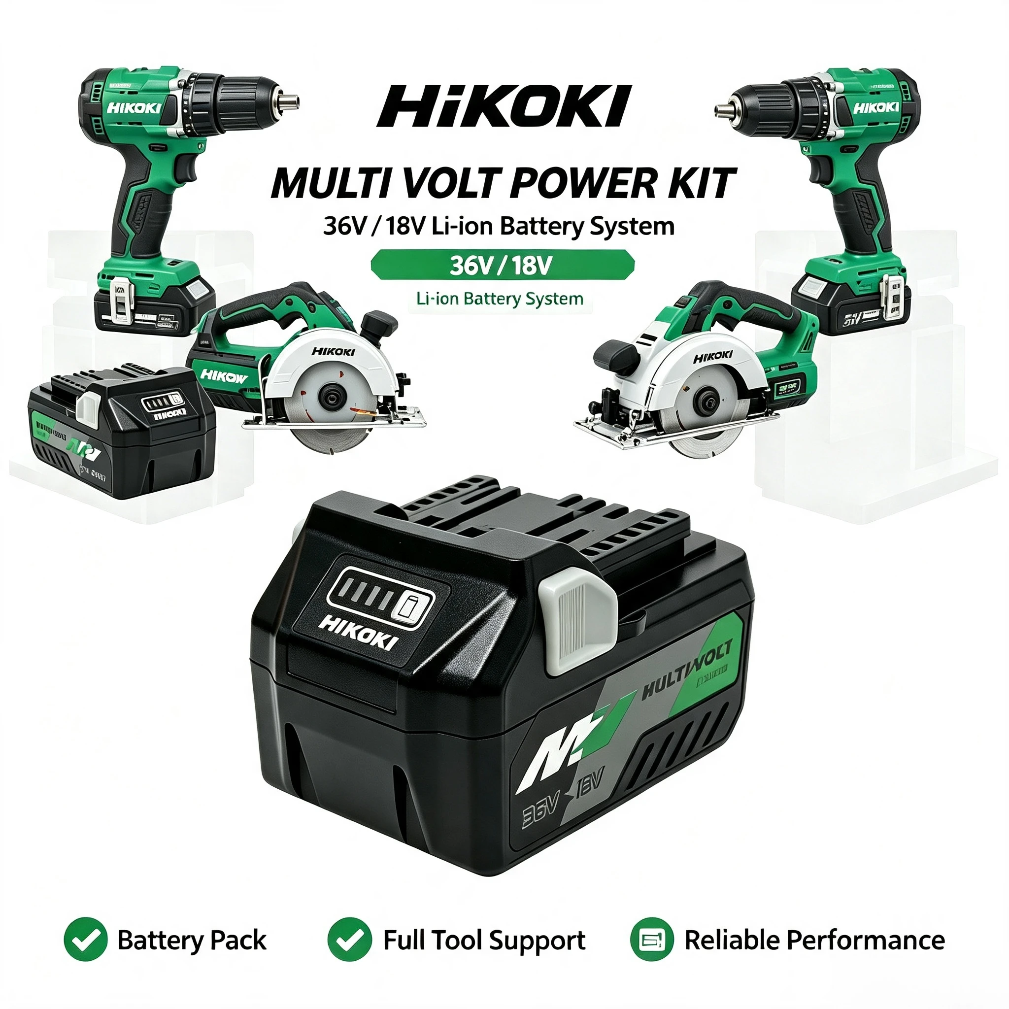 NEW 100% Original HiKOKI 18V/36V 5.0Ah/8.0Ah Battery Multi Volt Lithium Power Cell,dual Voltage Design,dependable Backup Battery