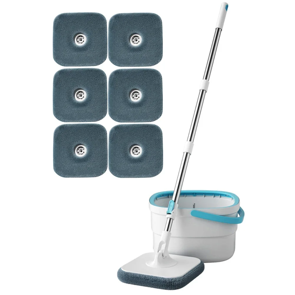 360 Degree Rotatable Squeeze Mop with Replacement Pad Flat Floor Mop with Automatic Water Squeezing Function Floor Cleaning Tool