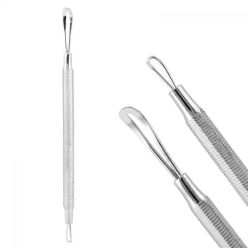 Outil professionnel d'extraction des points noirs et des boutons, en acier inoxydable, double extrémité, pour le nettoyage du visage, 1 pièce