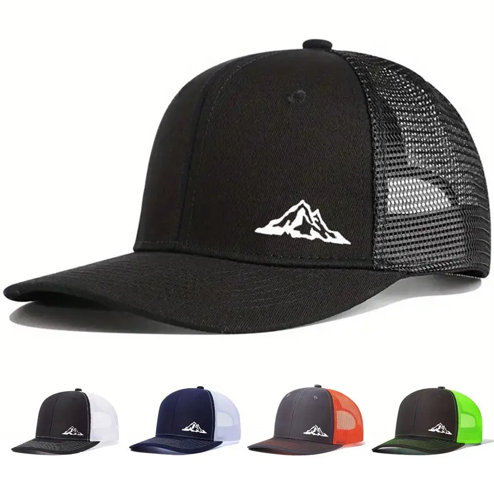 

Fashion Mountain Range Embroidery Baseball Cap Adjustable Hip-hop Mesh Baseball Hats Sunscreen Hats For Man Women