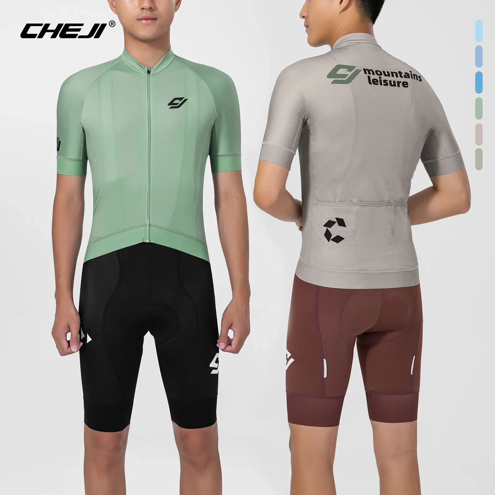 CHEJI New Summer Cycling Jerseys Men 2024 Men\'s Tops Clothing Sports Short Sleeved Quick Drying Breathable Equipment 5 Colours