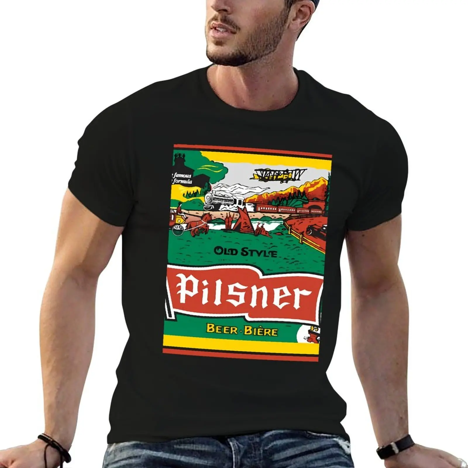 

Pilsner Label T-Shirt t shirts with prints t shirts cotton 100% T-Shirt