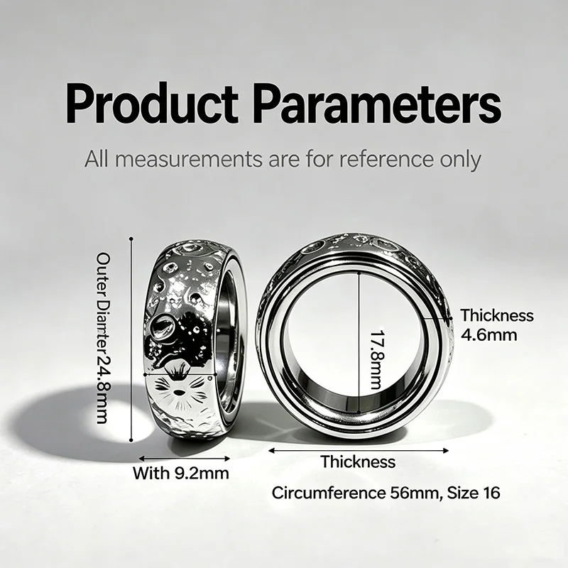 Minimalist EDC Fidget Ring EDC Anti Stress Fidget Spinner Calm Nerves Fidget Toy ADHD Anti-anxiety Toys