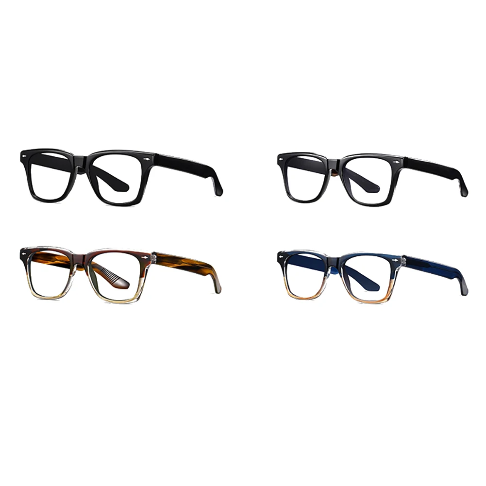 Peekaboo acetate square frame glasses anti blue light men TR90 blue black unisex fashion eyeglasses women clear lens gift items