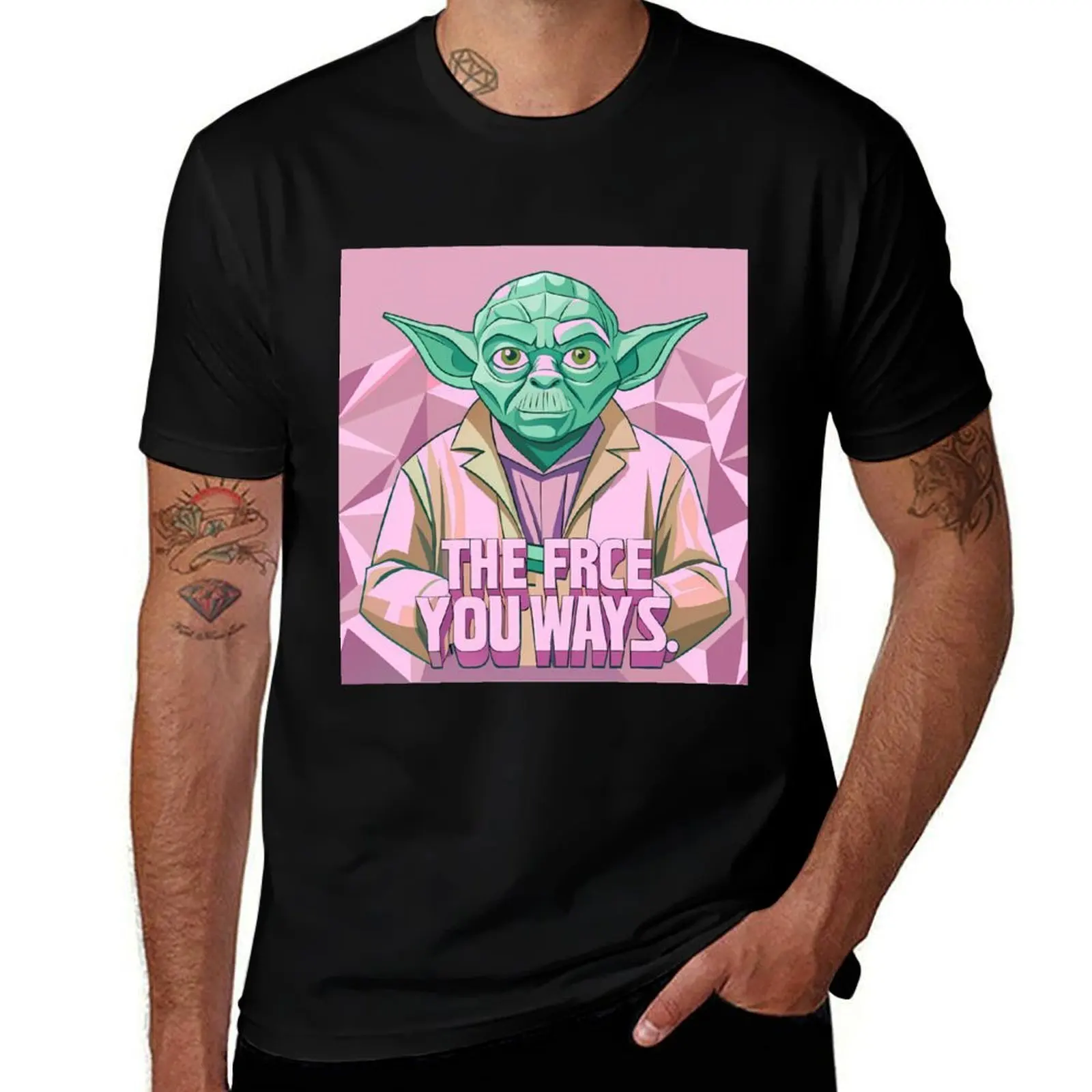 

Yoda The Frce Youways Illustration T-Shirt oversizeds for a boy man clothes aesthetic clothes vintage t shirt men