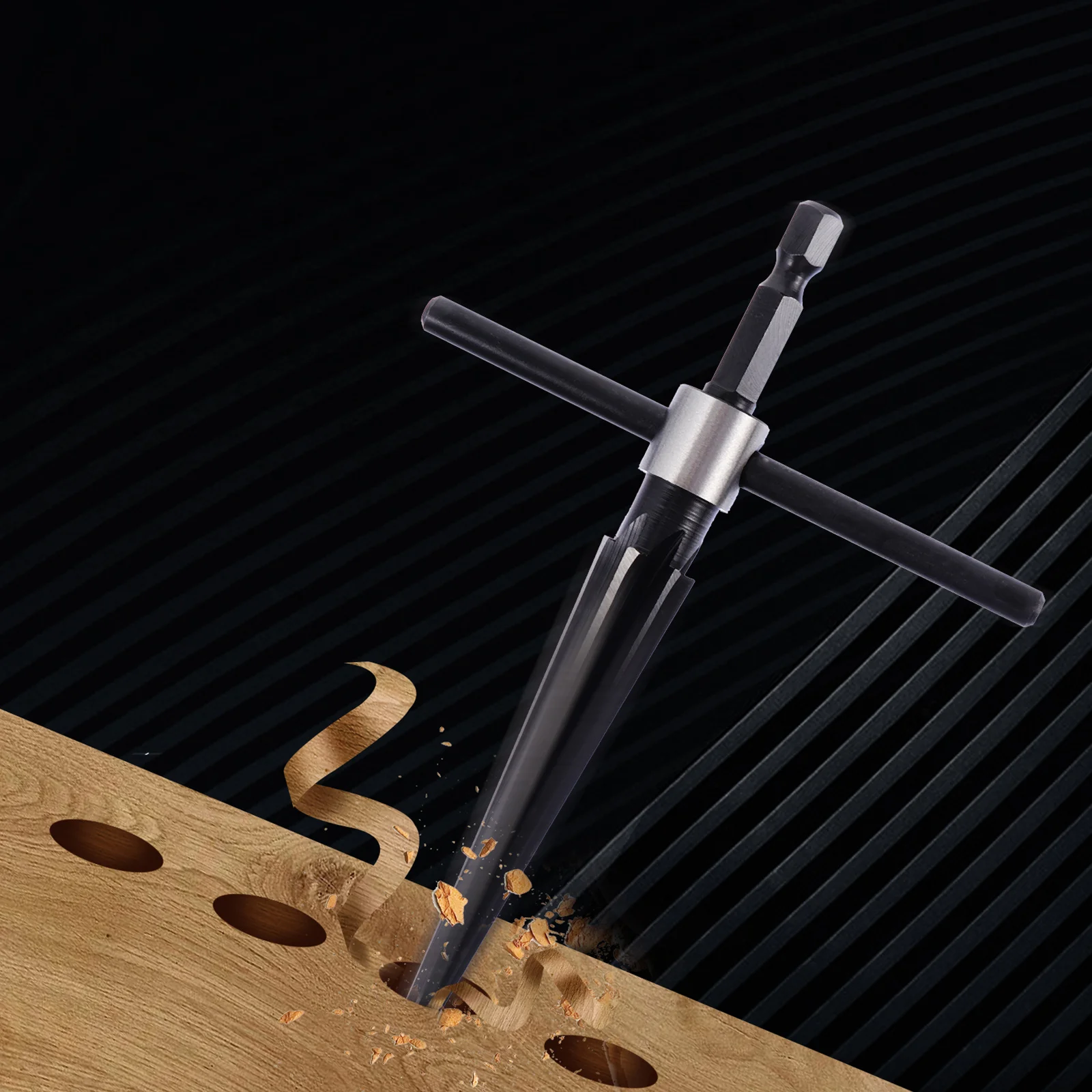 

3-13Mm Taper Reamer Hand Held Wood Working Tool Removable T Handle For Chamfering Deburring Holes Fluted Steel Core Drill Bit