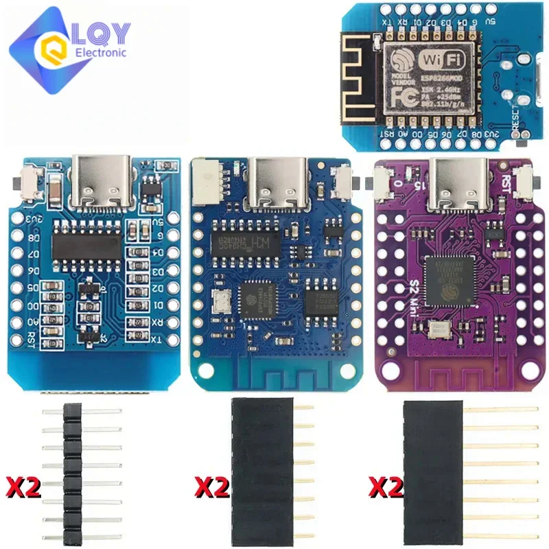 LQY WeMos D1 Mini Pro V3.0 NodeMcu 4MB/16MB bytes Lua WIFI Internet of Things Development board based ESP8266 CH340G Nodemcu V2