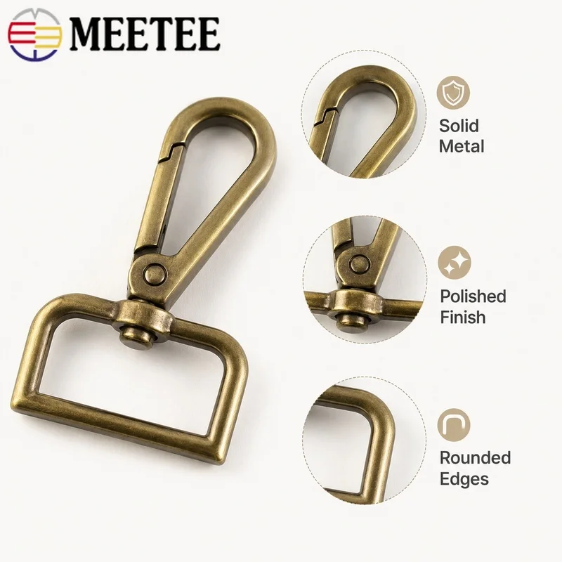 5/10/20Pcs Meetee 25mm Metal Swivel Snap Hook Lobster Carabiner Clasp for Bag Belt Strap Dog Collar Keychain DIY Accessories Kit