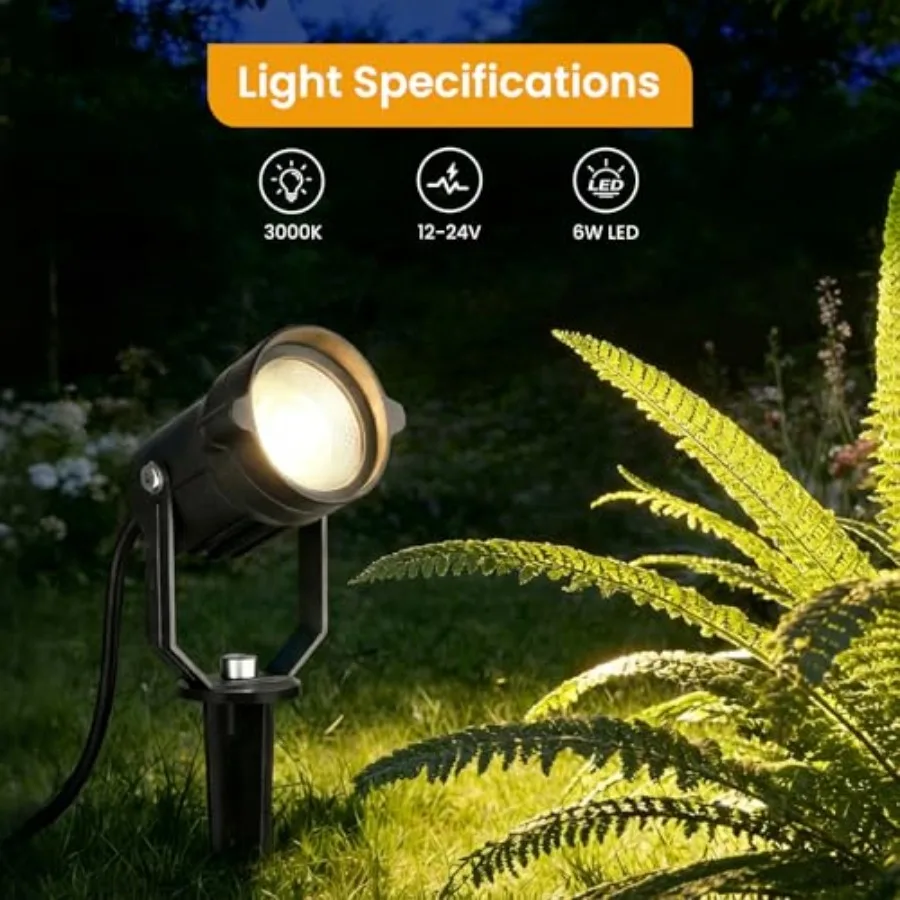 Landscape Lighting Kit Low Voltage Landscape Lights with Dusk to Dawn Transformer 33Feet Wire Waterproof Outdoor Landscape Ligh