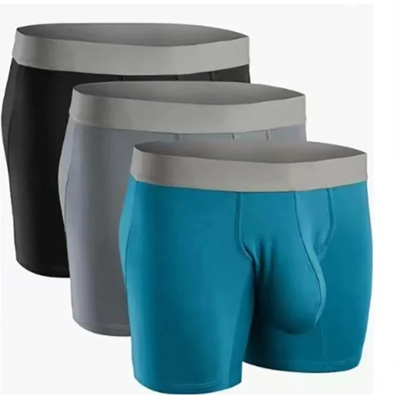2026 Große, flache Boxershorts, lange Herrenunterwäsche, Sportshorts